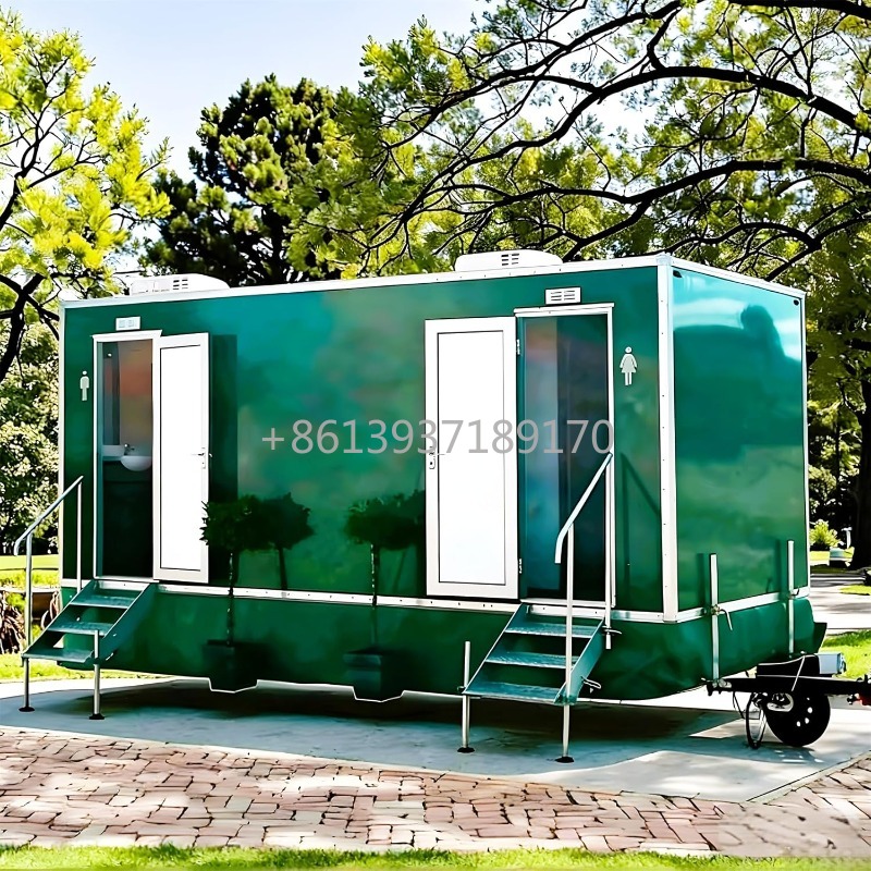 Portable Camp Toilet - 移動式トイレトレーラー（洗面台とシャワー付き）屋外キャンプ用トイレトレーラー、大型イベントやフェスティバル用のポータブルトイレ ​ ​
