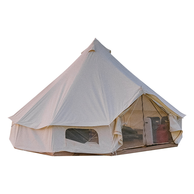 Outdoor Yurt Camping - 屋外インド式ユルトテントキャンプ、ライトラグジュアリーキャンプ、農業観光、ベッドアンドブレックファスト、煙突付きピラミッド型、プロ仕様