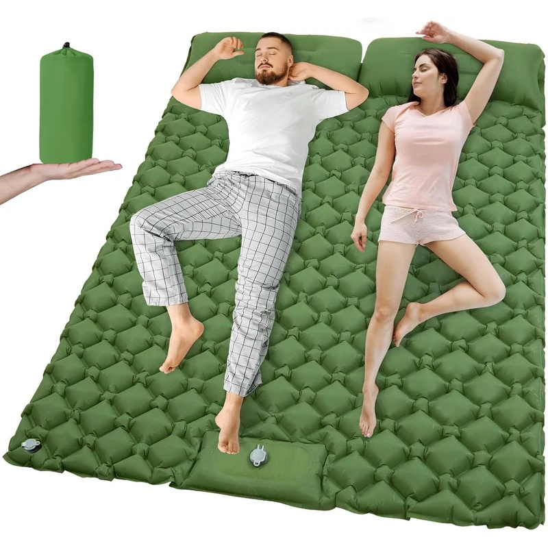 Outdoor Inflatable Camping Tent With Air Pump - ホットアウトドアキャンプ用ダブルエアマットレス超ワイド寝袋マット超軽量折りたたみベッド寝袋マット車旅行用マット