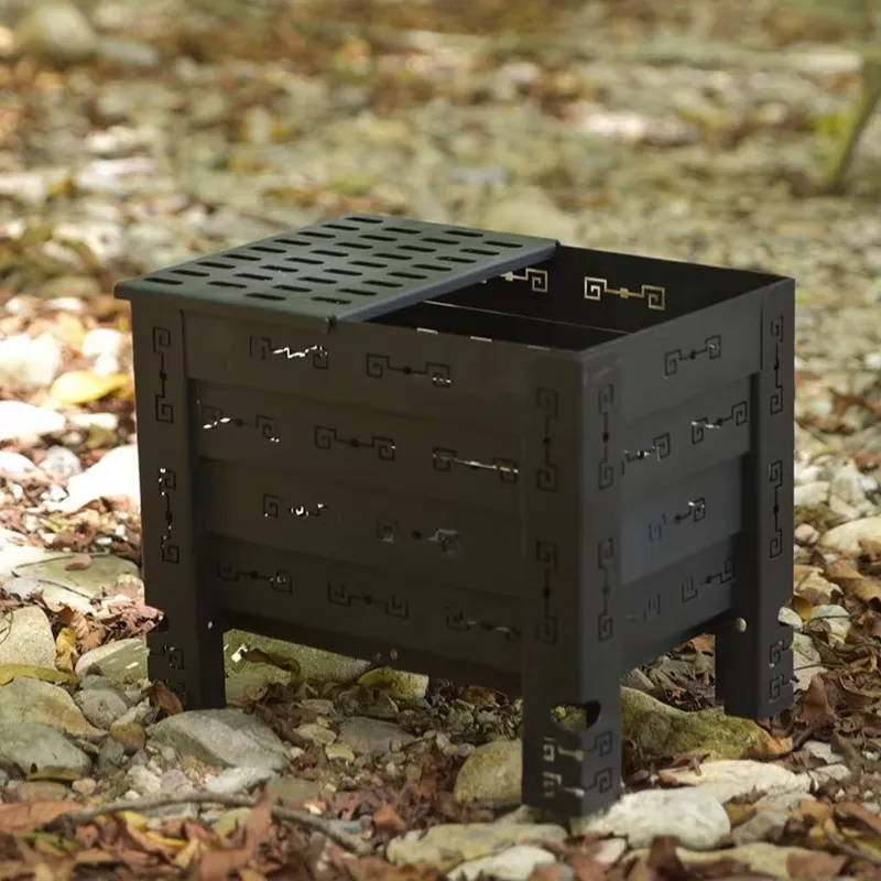 Outdoor Camping Stove - 多機能キャンプ用薪ストーブ 折りたたみ式で持ち運び可能 アウトドアキャンプや暖房に最適