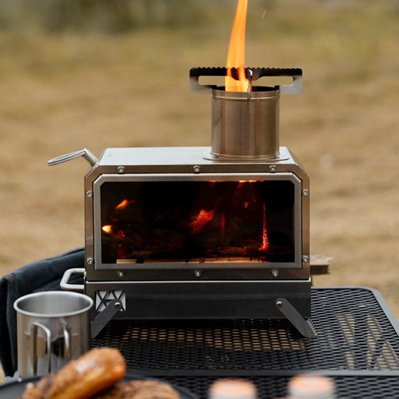 Outdoor Camping Stove - ステンレス鋼の正方形薪ストーブポータブル屋外キャンプピクニック調理用品
