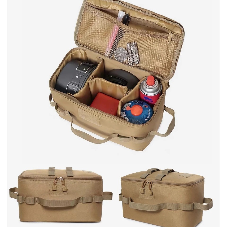 Outdoor Camping Cooking Equipment - 屋外キャンプ用ガスタンク収納バッグ 大容量 グラウンドネイルツールバッグ ガス缶 ピクニック調理器具キットバッグ