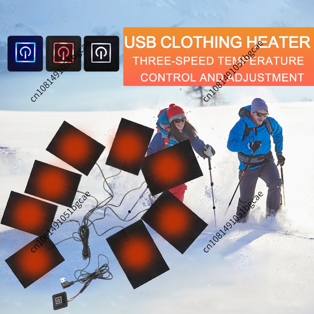 Outdoor Camping Heater - USB 加熱パッド電気布ヒーター 3 レベルジャケットヒーターパッド防水屋外冬キャンプハイキングスキーサイクリング用