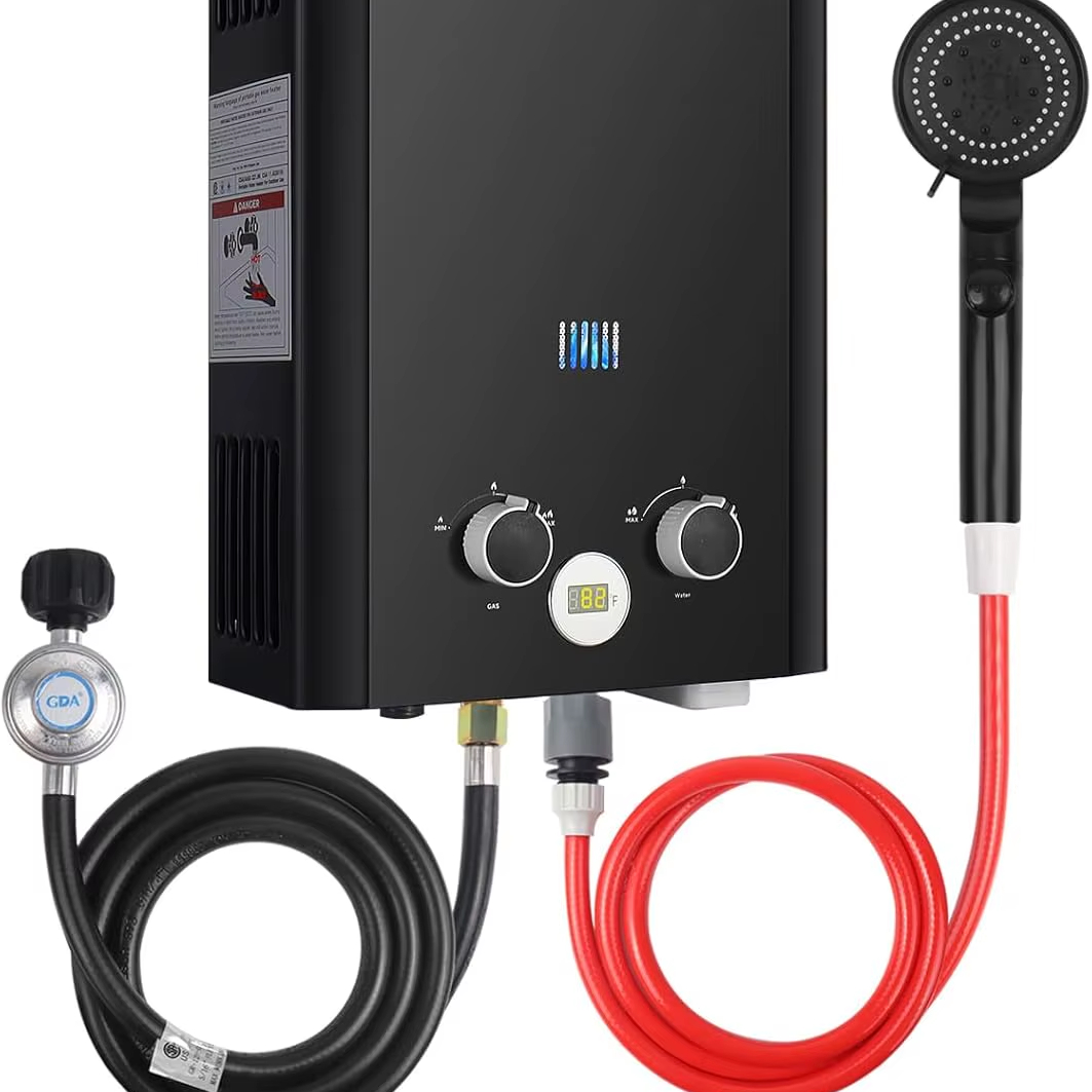 Outdoor Camping Heater - タンクレス給湯器 プロパン、1.58GPM 5L ポータブルインスタント温水器、RV、キャンピングカー、キャンピングトレーラー用屋外使用