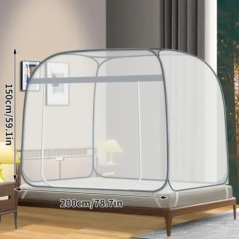 Outdoor Yurt Camping - モンゴル パオ 蚊帳設置不要 スクエアトップ スチールワイヤーテント 折りたたみ式ジッパー