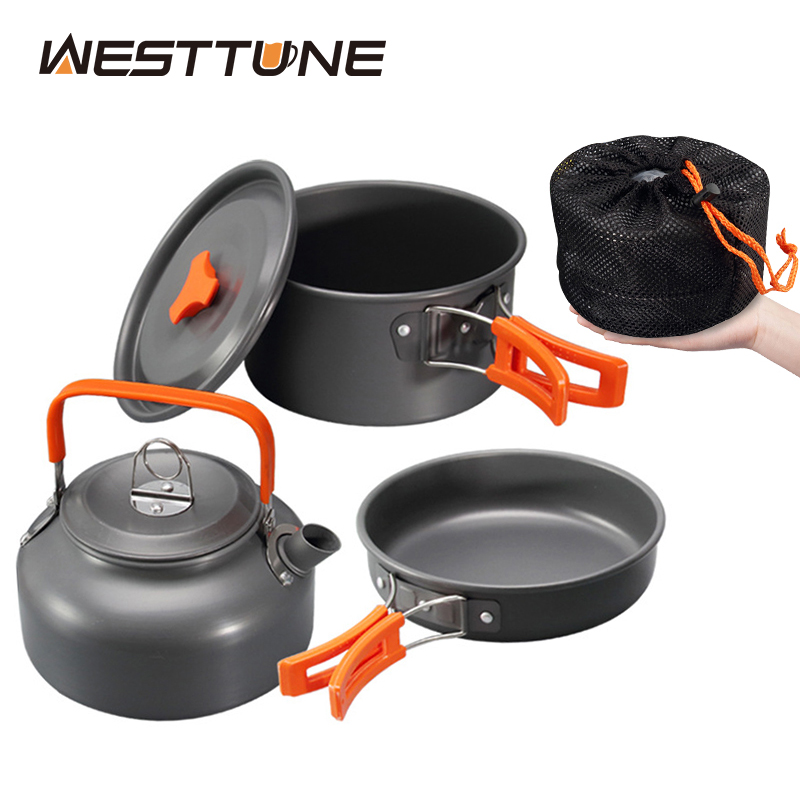 Outdoor Camping Cooking Equipment - WESTTUNE キャンプ調理器具キット アルミ アウトドア ポータブル クッキングセット