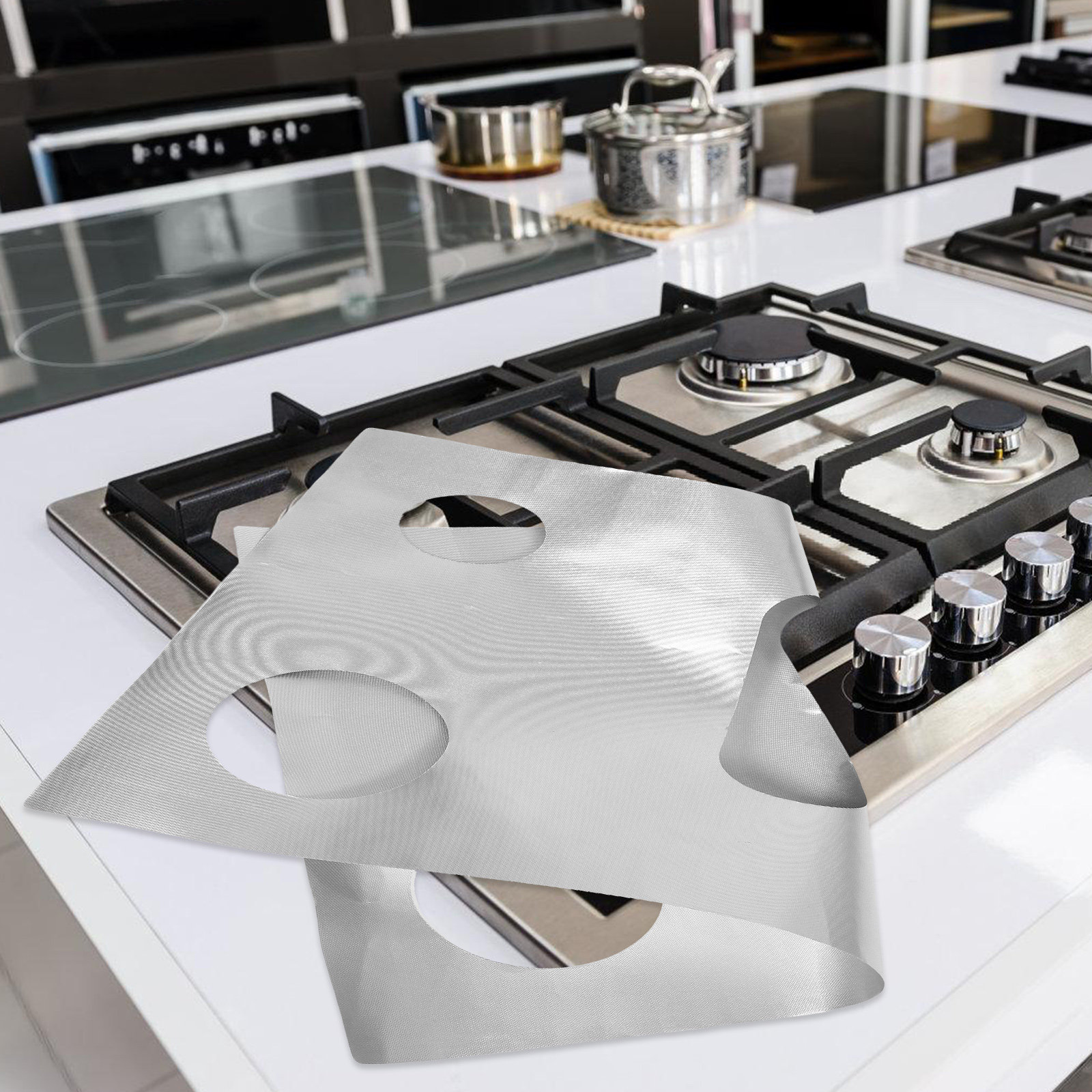 Outdoor Camping Stove - 耐熱性のあるガスコンロ用バーナーカバー。焦げ付き防止加工で、屋外でのバーベキューやキャンプ、キッチンでの使用に最適。お手入れも簡単。