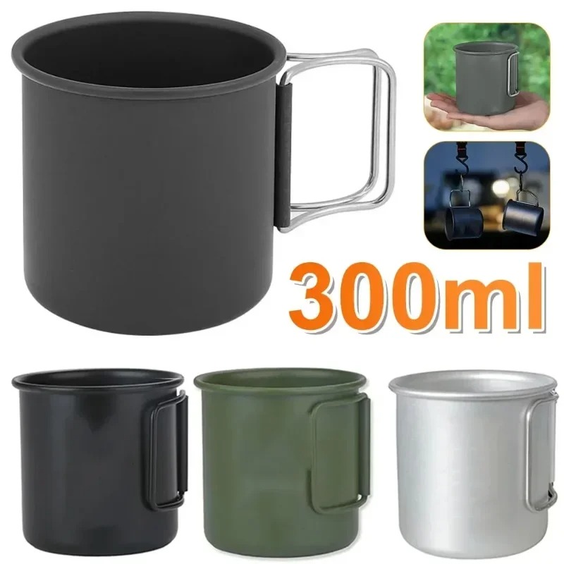 Outdoor Camping Cooking Equipment - 新しい 300 ミリリットル折りたたみ式アルミ合金カップ多用途キャンプマグ軽量ポータブルハイキング旅行アウトドア調理器具