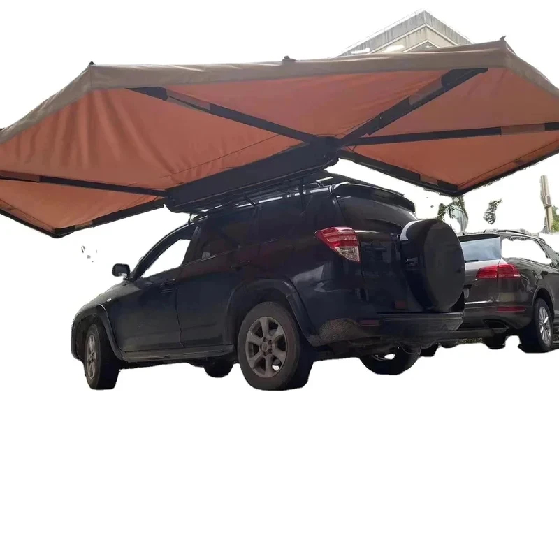 Outdoor Camping Awning - 0度開閉式車載オーニングサンシェード LEDライト付き 4x4 SUV キャンプ用