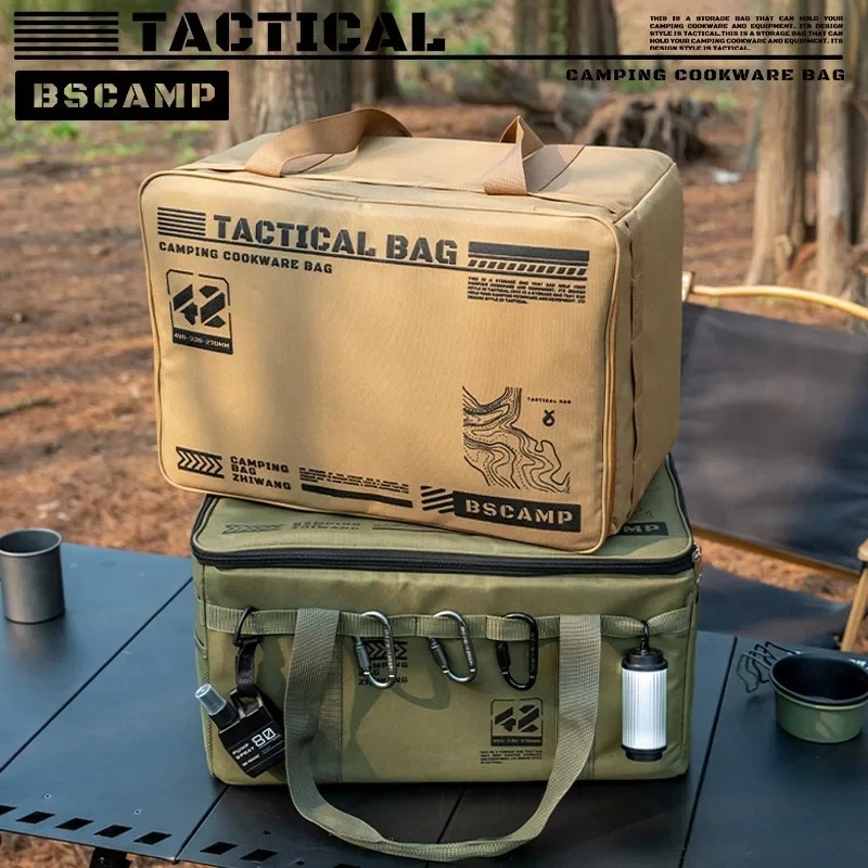 Outdoor Camping Cooking Equipment - 30L/42L/56L大容量折りたたみ式断熱防水戦術収納バッグ、キャンプやピクニックなどのアウトドア料理用バッグ