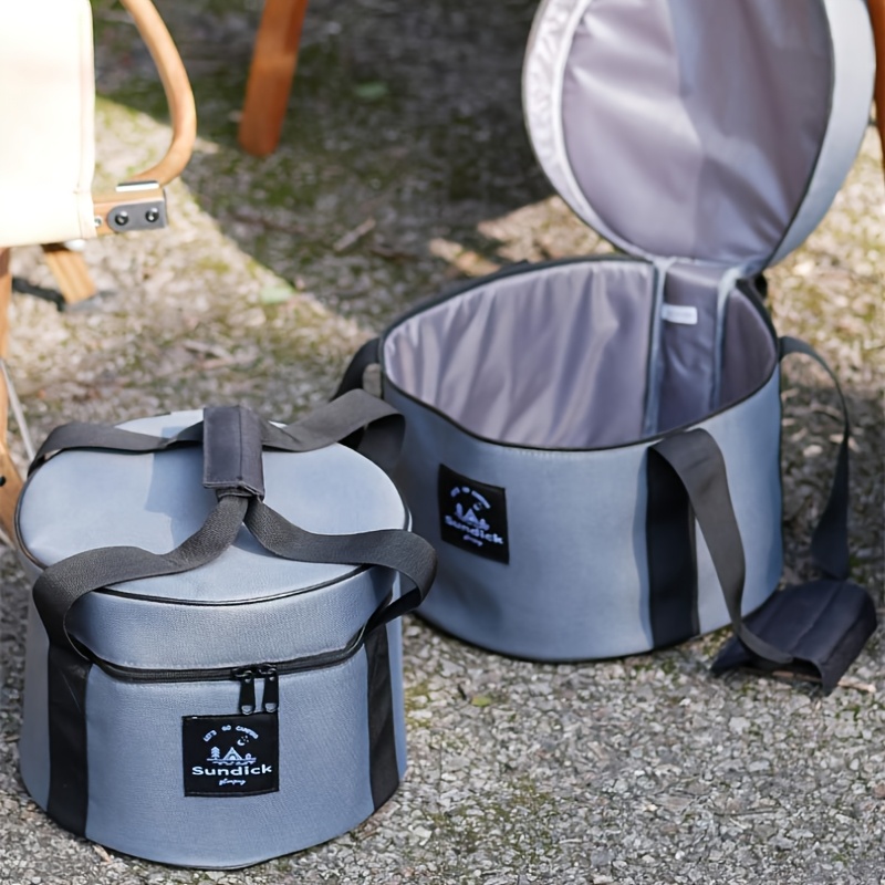 Outdoor Camping Cooking Equipment - キャンプ調理器具バレル収納バケツジッパーサイドポケットデザインポータブルアウトドアギアオーガナイザー耐久性のあるコンテナキャンプ旅行用
