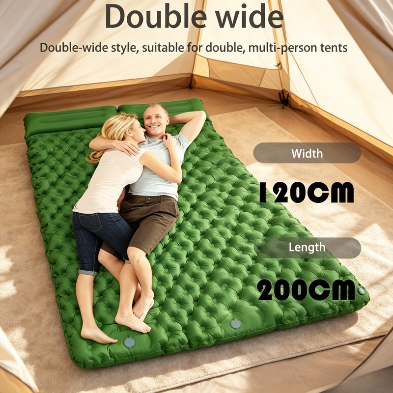 Outdoor Inflatable Camping Tent With Air Pump - 超広幅インフレータブルエアマットレス、超軽量折りたたみ式防水スリーピングパッド、アウトドアキャンプ、ロードトリップ、自宅用