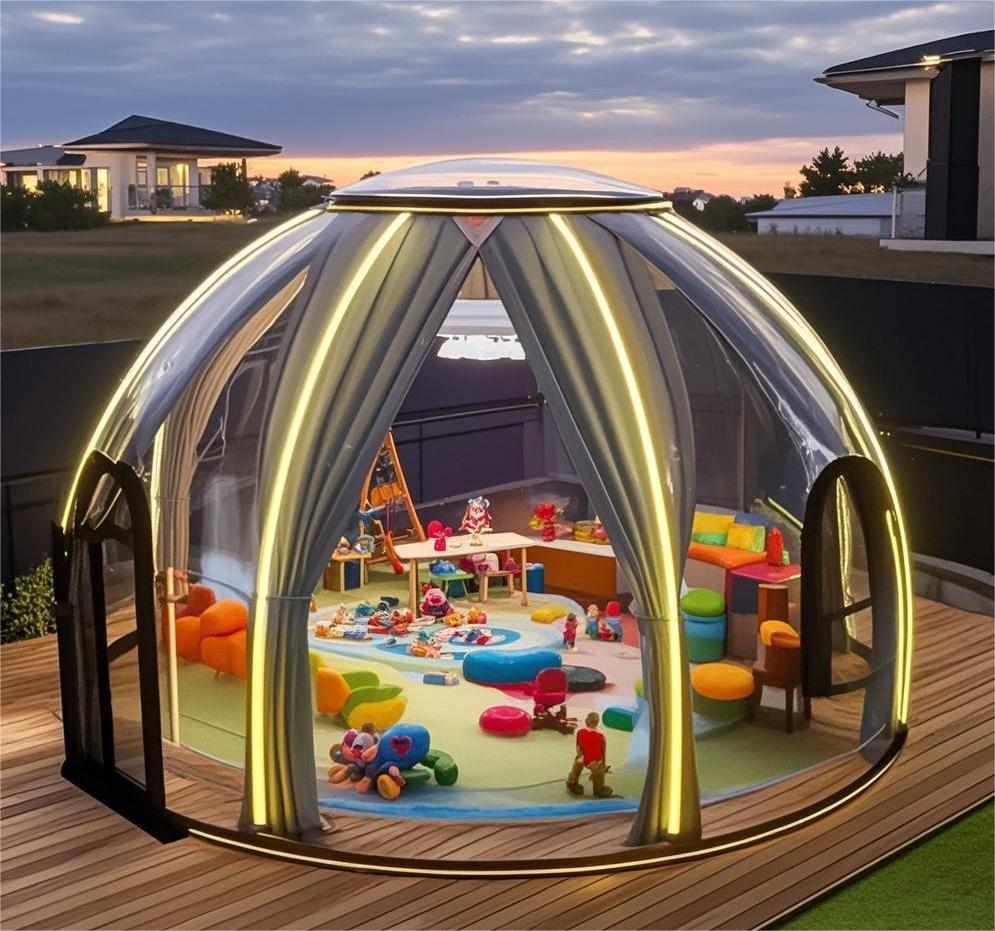 Outdoor Camping Dome - ホットリゾート向けモダンコンテナハウス、アウトドアキャンプ用PVCガラスバブルハウス、イベント用4mポリカーボネートドームテント