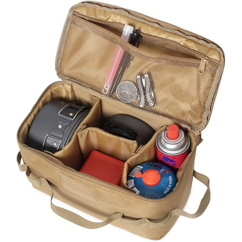 Outdoor Camping Cooking Equipment - アウトドアキャンプ用ガスタンク収納バッグ 大容量ポータブルツールバッグ ピクニック調理器具オーガナイザー グラウンドネイル収納バッグ