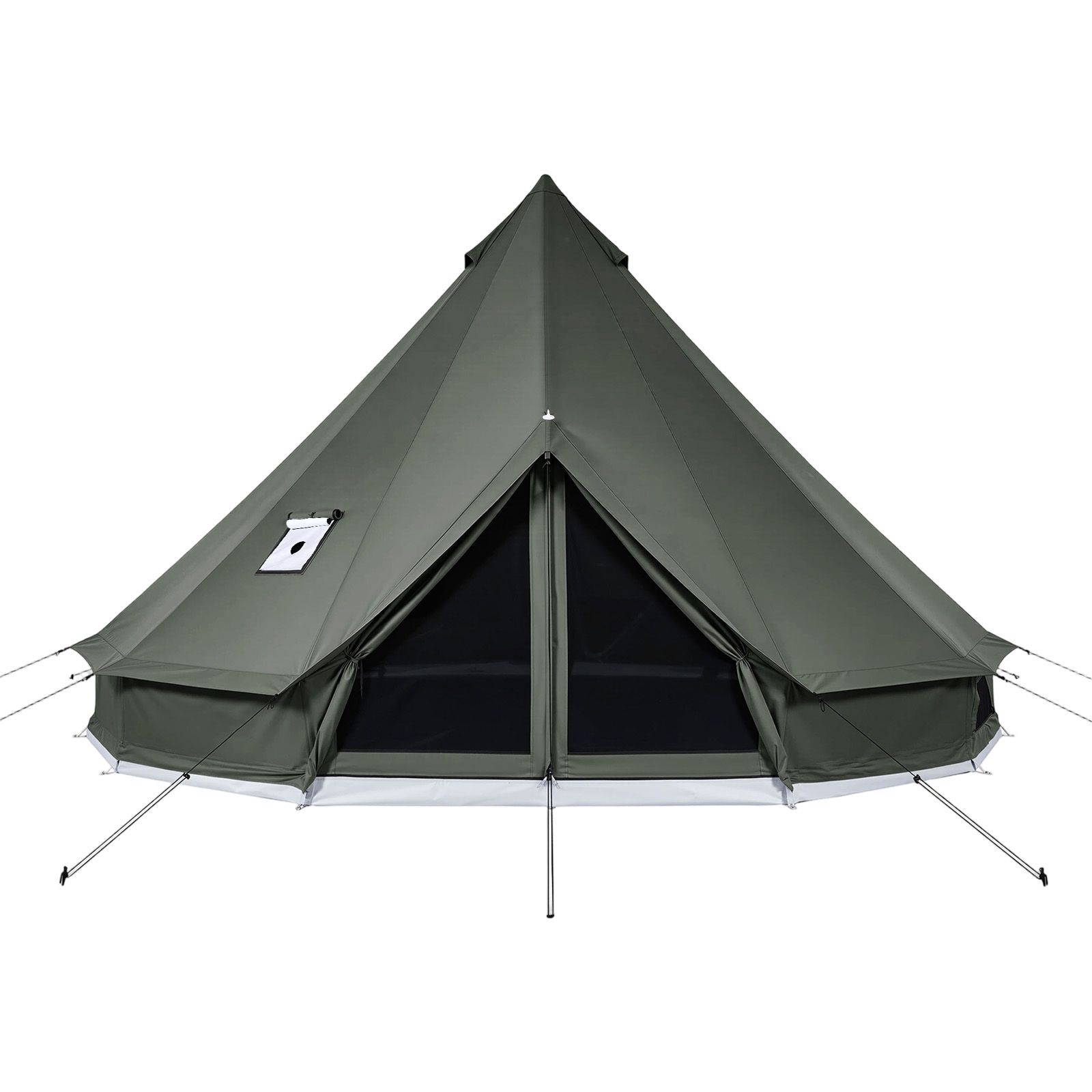 Outdoor Yurt Camping - キャンバスベルテント、4シーズン対応16.4フィートユルトテント（ストーブジャック付き）、通気性のあるキャンバス生地で最大7人収容可能、ジッパー式取り外し可能なフロア付き、家族キャンプ、グランピング、アウトドアハンティング、パーティーに最適