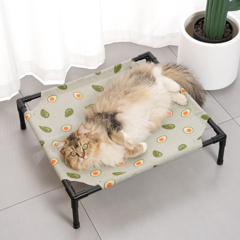 Outdoor Camping Dog Bed - 高床式犬用ベッド、地面から高く離れたデザイン、冷却メッシュペットベッド、破れにくい、持ち運び可能、犬用、屋外、キャンプ用