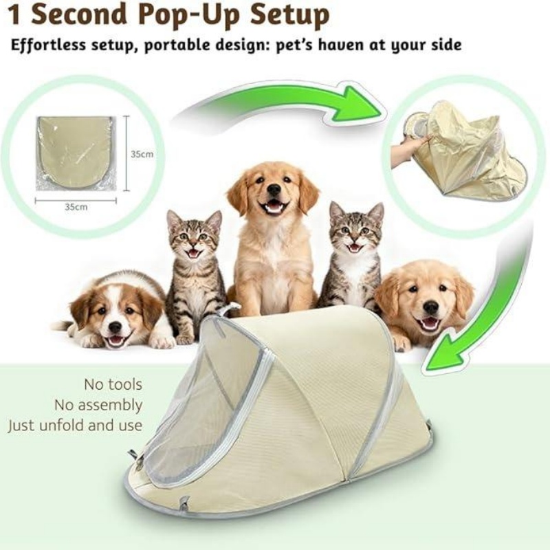 ポータブルポップアップドッグテント日よけ通気性防水ペットハウ - Outdoor Camping Dog Bed のレビューと価格