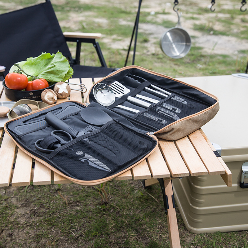 8 個キャンプキッチン調理器具セットポータブルバッグアウトド - Outdoor Camping Cooking Equipment のレビューと価格