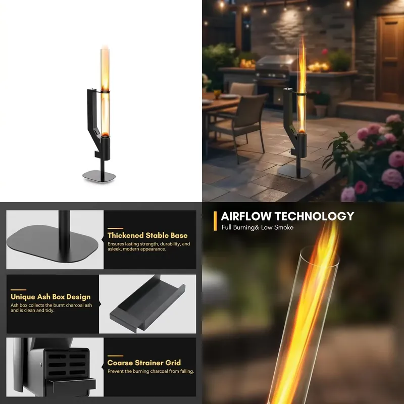 ペレタイザー式パティオヒーター（ガラス煙突付き）木質ペレット - Outdoor Camping Heater のレビューと価格