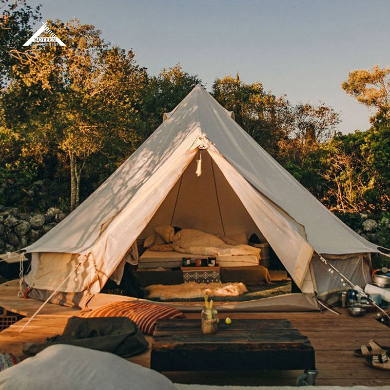 屋外用コットンベルテント 中央ポールなし 防水 ファミリーキ - Outdoor Yurt Camping のレビューと価格