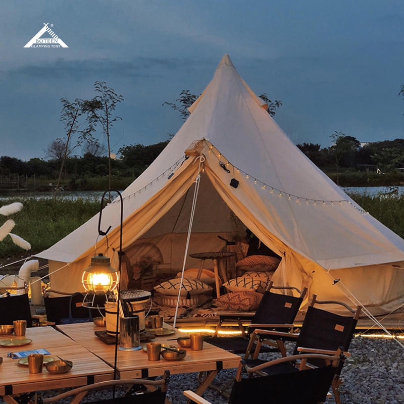 屋外用コットンベルテント 中央ポールなし 防水 ファミリーキ - Outdoor Yurt Camping のレビューと価格
