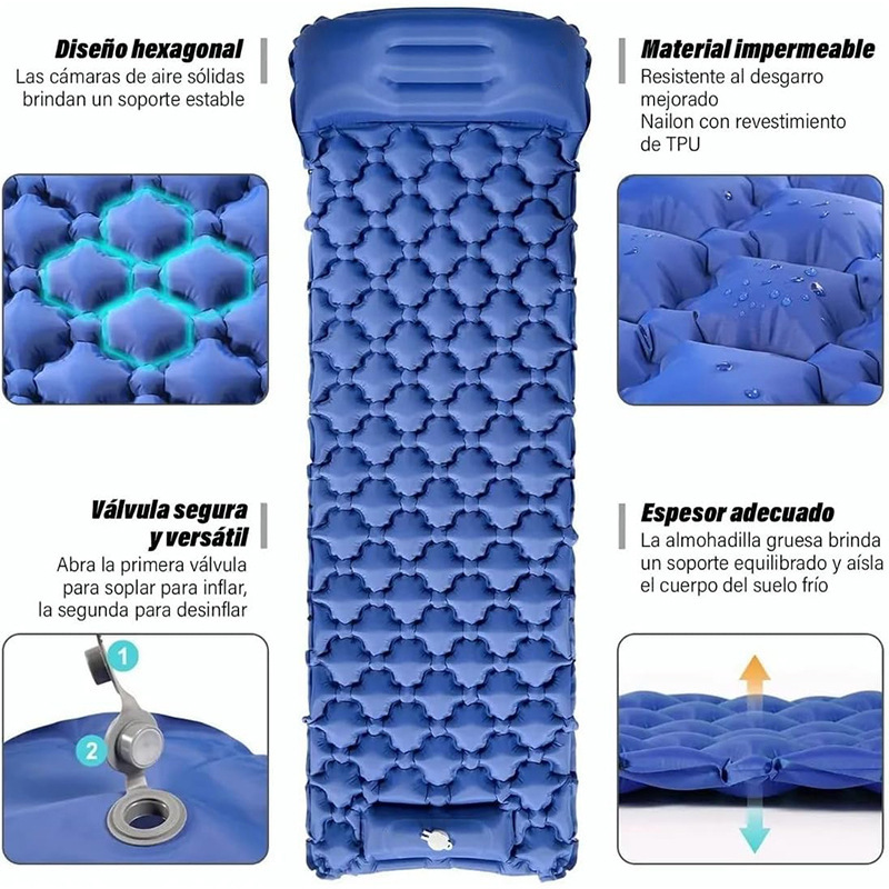 インフレータブルキャンプマット エアーマットレス 枕付き ア - Camp Pillow Compressible のレビューと価格
