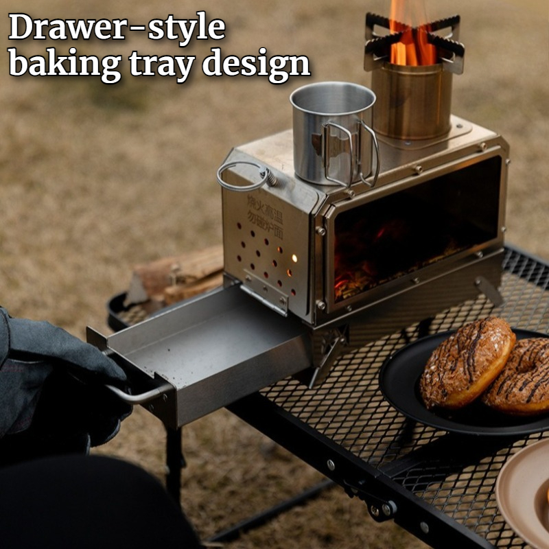 ステンレス鋼の正方形薪ストーブポータブル屋外キャンプピクニッ - Outdoor Camping Stove のレビューと価格