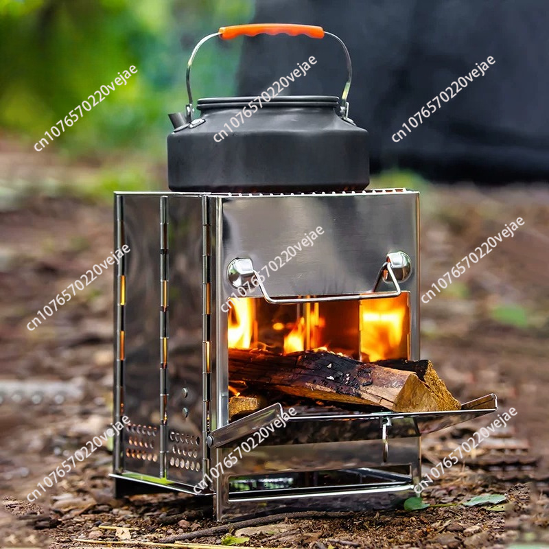 モダンなデザインの薪ストーブ。持ち運び可能なハイキング、釣り - Outdoor Camping Stove のレビューと価格