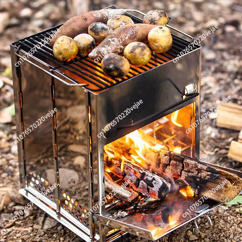 モダンなデザインの薪ストーブ。持ち運び可能なハイキング、釣り - Outdoor Camping Stove のレビューと価格