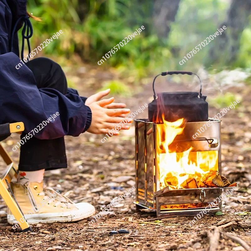 モダンなデザインの薪ストーブ。持ち運び可能なハイキング、釣り - Outdoor Camping Stove のレビューと価格