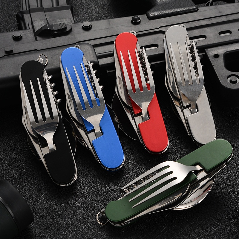 4 in 1 折りたたみ食器取り外し可能なキャンプ用品ステン - Outdoor Camping World のレビューと価格