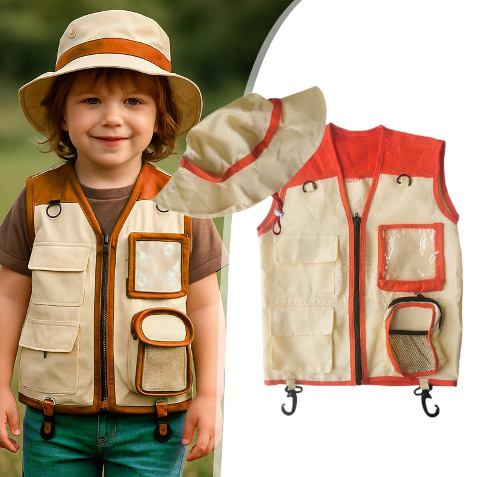 キッズアウトドア探検ベストと帽子セット - キャンプ、釣り、 - Outdoor Camping Kids Activities のレビューと価格
