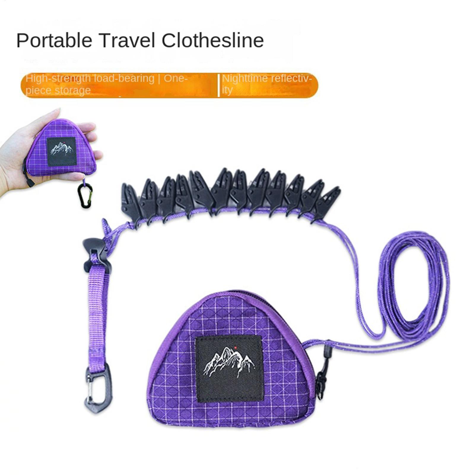 屋外用衣類乾燥ロープ、頑丈な洗濯物干しロープ、衣類クリップ付 - Camping Outdoor Clothing のレビューと価格