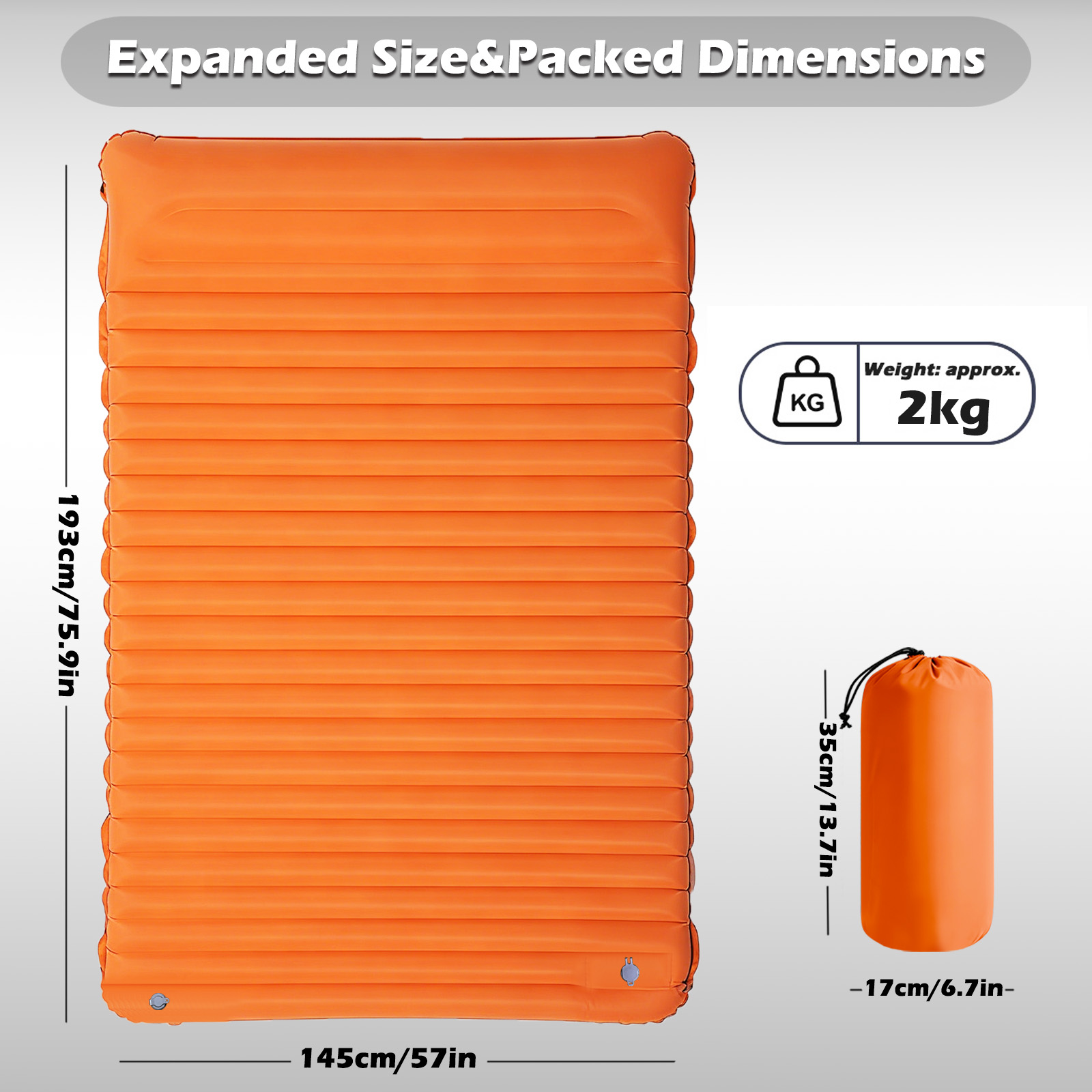 アウトドアキャンプ用インフレータブルマットレス超軽量厚手スリ - Camp Pillow Compressible のレビューと価格