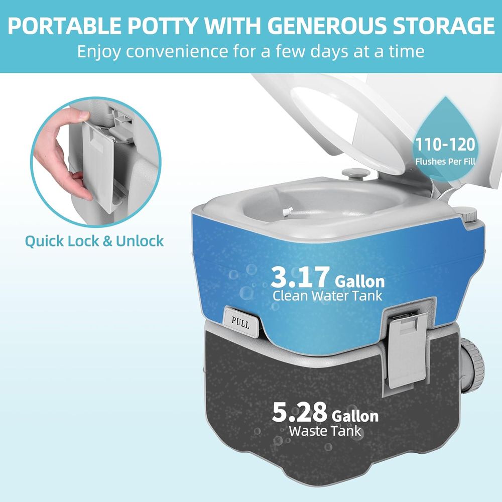 YITAMOTOR ポータブルキャンプトイレ、RV旅行用コン - Portable Camp Toilet のレビューと価格