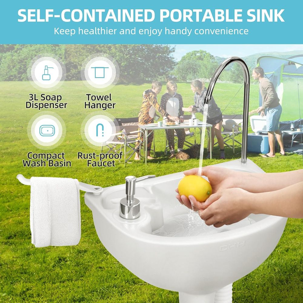 17L携帯用洗面器（手洗い用）と5.28ガロン携帯用トイレ、 - Portable Camp Toilet のレビューと価格