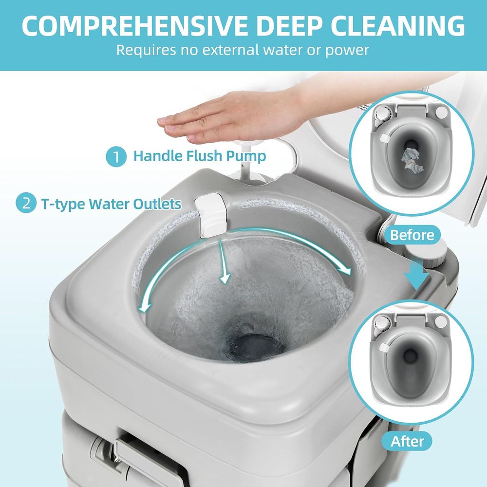 17L携帯用洗面器（手洗い用）と5.28ガロン携帯用トイレ、 - Portable Camp Toilet のレビューと価格