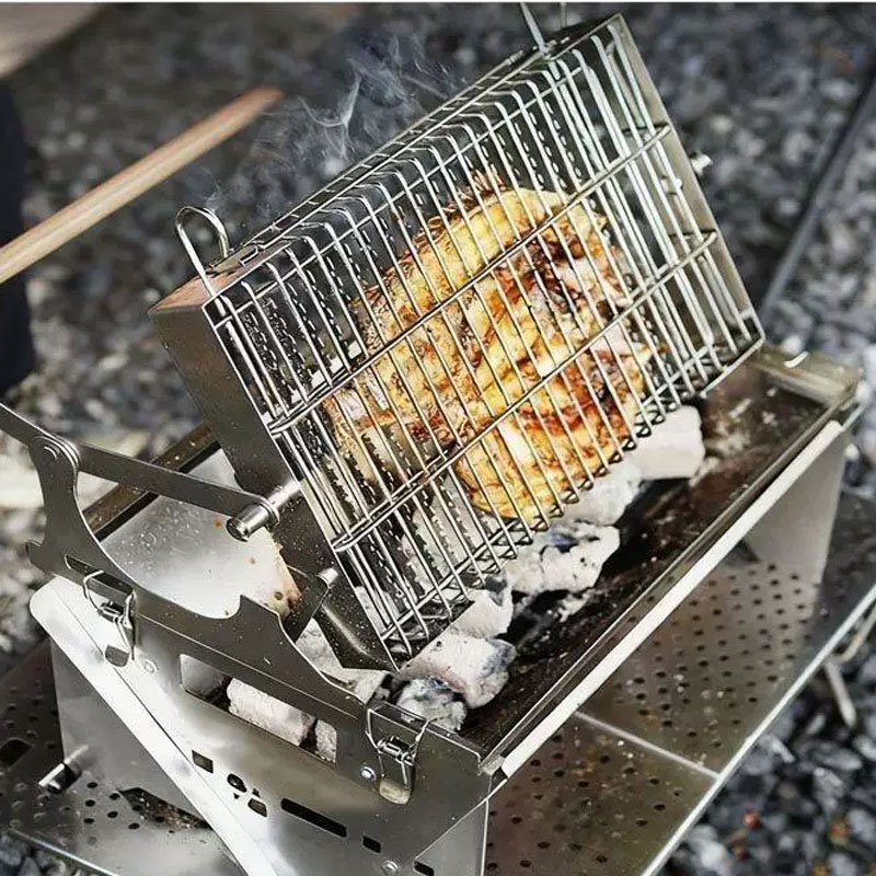 フリップスタイルBBQグリル 2in1 ステンレス製 キャン - Outdoor Camping Fire Pit のレビューと価格