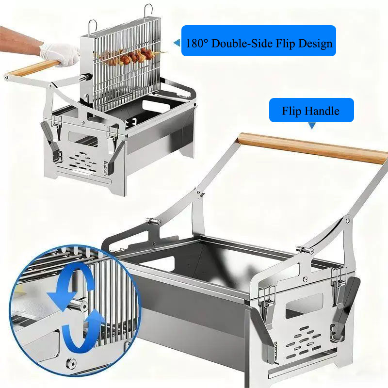 フリップスタイルBBQグリル 2in1 ステンレス製 キャン - Outdoor Camping Fire Pit のレビューと価格