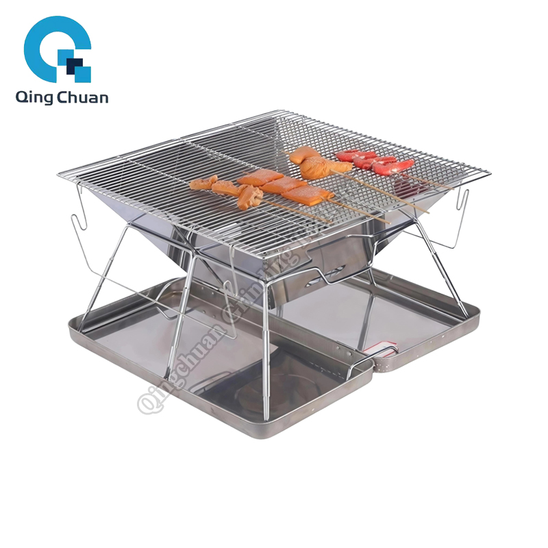 キャンプグリル炭火ストーブ折りたたみ式ステンレス鋼ファイヤー - Outdoor Camping Fire Pit のレビューと価格