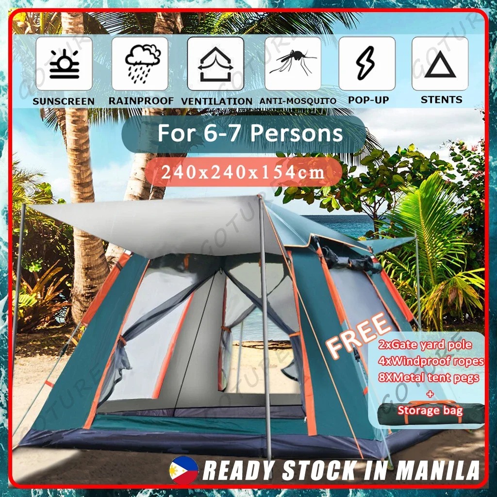 Goture 防水自動テント 6-7 人二層キャンプテント屋 - Outdoor Camping Dome のレビューと価格