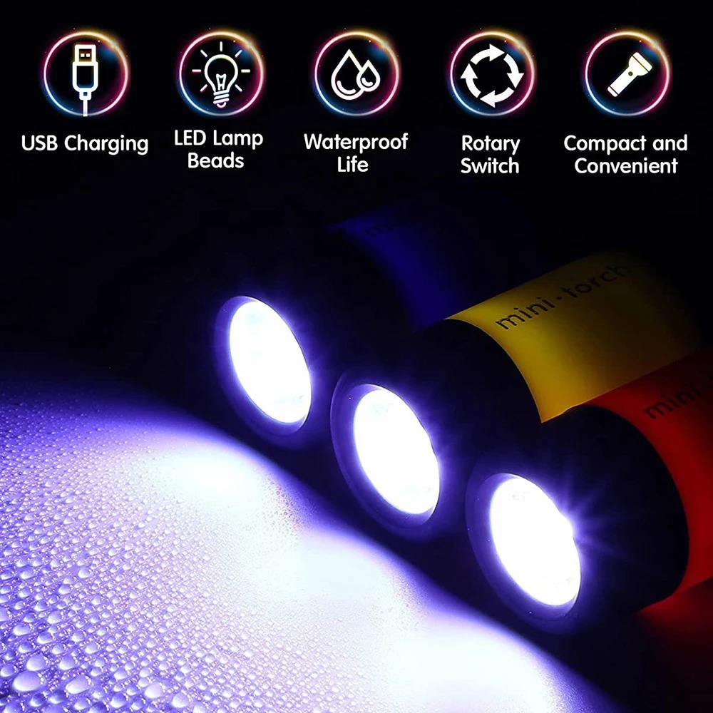 USB 充電式キャンプミニ懐中電灯強力な光ポケットキーホルダ - Outdoor Camping Glamping のレビューと価格