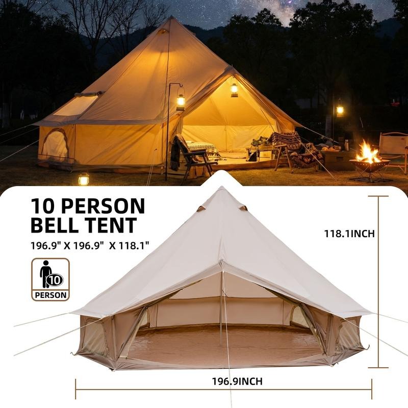 4シーズン対応ベルテント 16.4フィート、ベージュ 防水グ - Outdoor Yurt Camping のレビューと価格