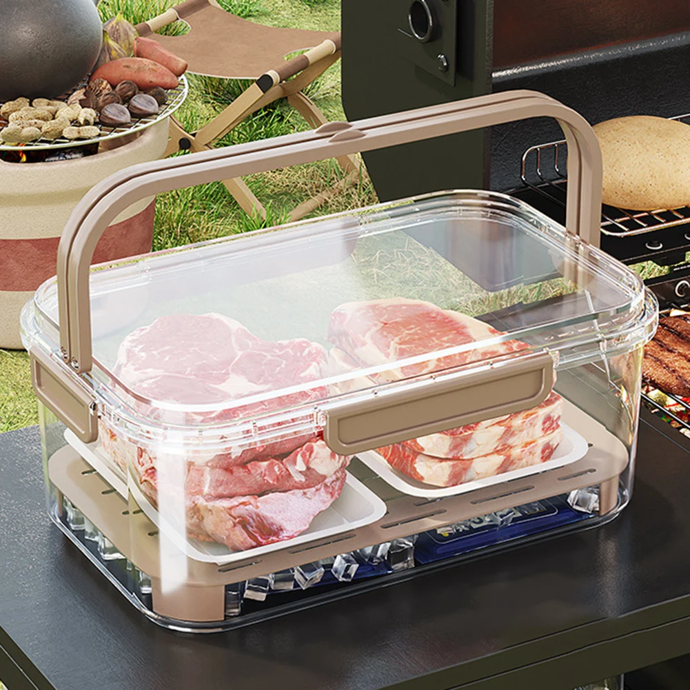 ポータブル食品保存容器 大容量 気密鮮度ボックス 排水プレー - Outdoor Camping Food のレビューと価格