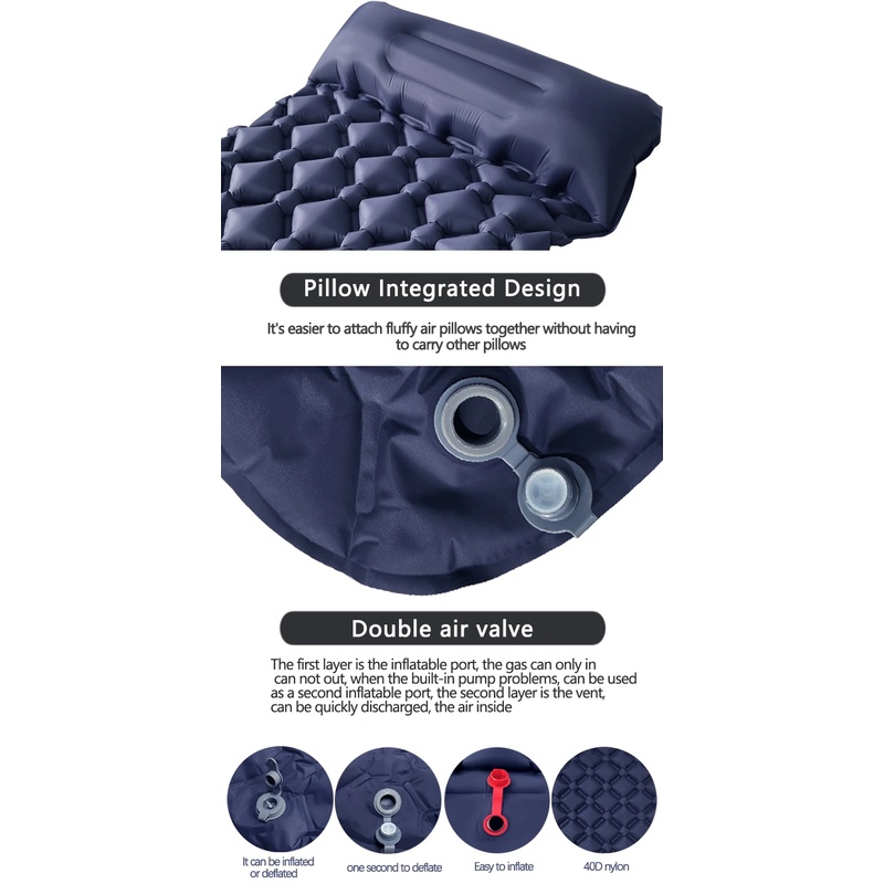 アウトドアキャンプ用インフレータブルスリーピングパッド（枕付 - Camp Pillow Compressible のレビューと価格