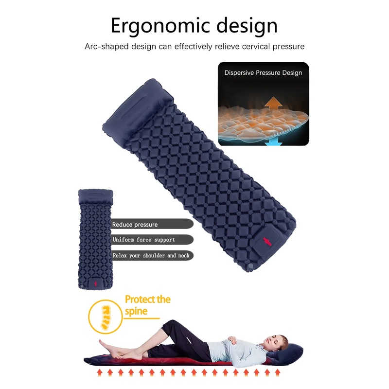 アウトドアキャンプ用インフレータブルスリーピングパッド（枕付 - Camp Pillow Compressible のレビューと価格