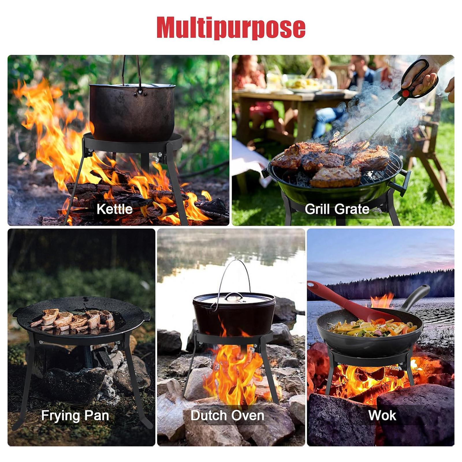 折りたたみ式キャンプファイヤー用三脚鉄製ポータブルグリルスタ - Outdoor Camping Cooking Equipment のレビューと価格