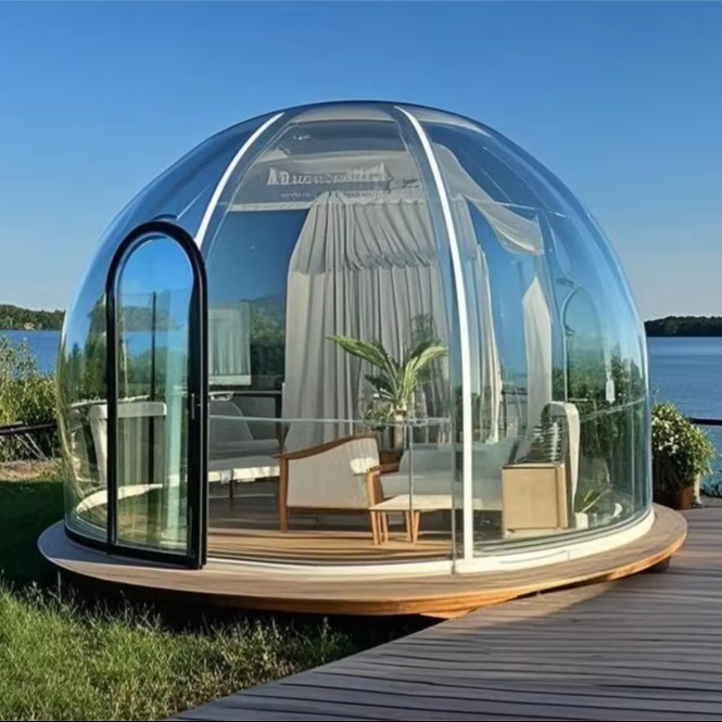 ホットリゾート向けモダンコンテナハウス、アウトドアキャンプ用 - Outdoor Camping Dome のレビューと価格