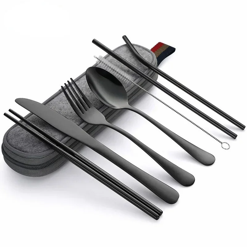 再利用可能なトラベルカトラリーセット、キャンプ用品セット、ス - Outdoor Camping Utensils のレビューと価格