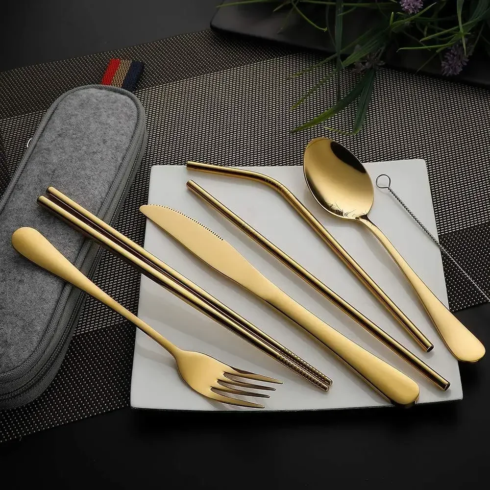 再利用可能なトラベルカトラリーセット、キャンプ用品セット、ス - Outdoor Camping Utensils のレビューと価格